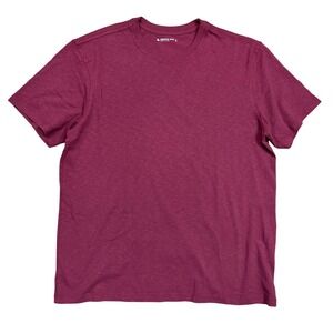 NWO American Giant Men's Berry Red Slub Cotton Short Sleeve Crew Neck T-Shirt L